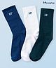 Honeyhap Premium Cotton Bamboo Spandex With Bio Finish Solid Socks Pack of 3 - Limoges Bright White & Cadmium Green