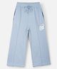 Nap Chief Chief Club Text Printed Bell Bottom Joggers - Blue
