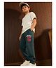 Nap Chief Text Embroidered Joggers - Green