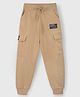 Nap Chief Exploring The Unknown Sticker Printed Cargo Joggers - Light Brown