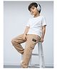 Nap Chief Cotton Exploring The Unknown Sticker Printed Cargo Joggers - Light Brown