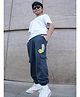 Nap Chief Urban Style Smiley Text Printed Cargo Joggers - Dark Grey