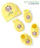 Babyoye Disney Interlock Knit Cap Mittens & Booties Set with Marie Graphic Yellow - Diameter 9.5 cm