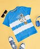 Pantaloons Junior Cotton Half Sleeves Striped Tee - Blue