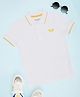 Pantaloons Junior Cotton Half Sleeves Solid Polo Tee - White