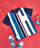 Pantaloons Junior Cotton Half Sleeves Striped Tee - White