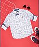 Pantaloons Junior Cotton Full Sleeves Abstract Printed Shirt With Bow - White