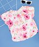 Pantaloons Junior Cotton Frill Sleeves Floral Printed Top - White