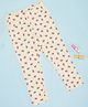 Pantaloons Junior Cotton Hearts Printed Leggings - Off White