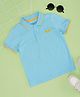 Pantaloons Junior Half Sleeves Tennis Patch Detailed Polo Tee - Sky Blue