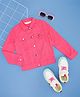 Pantaloons Junior Cotton Full Sleeves Solid Jacket - Pink