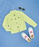 Pantaloons Junior Cotton Full Sleeves Solid Jacket - Green