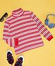 Pantaloons Junior Cotton Full Sleeves Striped Sweatshirt - Red