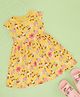 Pantaloons Junior Cotton Half Sleeves Floral Printed Dress - Yellow