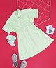 Pantaloons Junior Half Sleeves Solid Shirt Dress - Green