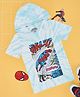 Pantaloons Junior Marvel Featuring Cotton Half Sleeves Spider Man Printed Tee - Aqua Blue