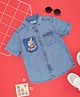 Pantaloons Junior Cotton Half Sleeves Baseball Theme Printed Shirt - Blue