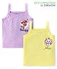 Babyoye Disney Lycra Knit Singlet Sleeves Slips with Bambi & Marie Graphic Pack of 2 - Lavender & Yellow