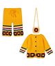 Windrop Solutions Wool Crocheted Full Sleeves Floral Designed Sweater & Palazzo With Bag - Yellow