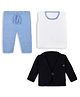 Windrop Solutions Wool Crocheted Solid Sweater & Pant With Full Sleeves Blazer - Black