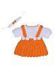 Windrop Solutions Half sleeves Dress Style Crocheted Sweater & Hair Band - Orange