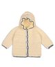 Windrop Solutions Wool Full Sleeves Hooded Crocheted Sweater Set - Beige