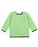 Windrop Solutions Full Sleeves Solid Crocheted Sweater - Green