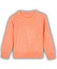 Windrop Solutions Full Sleeves Solid Crocheted Sweater - Peach