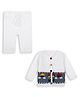 Windrop Solutions Full Sleeves Cars Designed Crocheted Sweater With Solid Pant Set - White