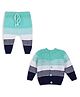 Windrop Solutions Full Sleeves Striped Crocheted Sweater With Coordinating Pajama Set - Multi Colour