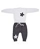 Windrop Solutions Full Sleeves Star Designed Crocheted Sweater With Pajama Set - White