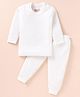 Bodycare Full Sleeves Solid Color Thermal Vest & Pant Set - White