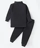 Bodycare Cotton Full Sleeves Solid Colour Thermal Vest  & Pant Set  - Charcoal  Grey