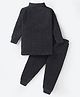 Bodycare Cotton Full Sleeves Solid Colour Thermal Vest  & Pant Set  - Charcoal  Grey