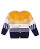 Windrop Solutions Wool Full Sleeves Crochet Striped Sweater - Multi Colour