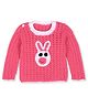 Windrop Solutions Full Sleeves Rabbit Designed Crocheted Sweater - Pink