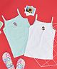 Pantaloons Junior Cotton Pack Of 2 Disney Featuring Sleeveless Snow White & Jasmine Printed Camisoles - Multi Colour