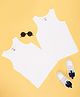 Pantaloons Junior Cotton Pack Of 2 Sleeveless Solid Vests - White