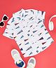 Pantaloons Junior Cotton Half Sleeves Football Theme Printed Shirt - White