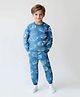 Primo Gino 100% Cotton Knit Full  Sleeves Night Suit with Car Print - Blue