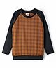 Rikidoos Embosis Hoisery Full Raglan Sleeves Checked Tee - Brown