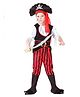 Little Surprise Box Half Sleeves Pirates Costume With Headgear - Red
