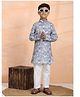 P-MARK Cotton Full Sleeves Floral Printed Kurta Pyjama Set - Mehendi