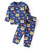 Babyhug Cotton Knit Full Sleeves Night Suit With Tiger Print - Navy