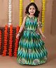 Kinder Kids Cotton Sleeveless Abstract Printed Lehenga Choli Set - Green