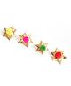Aabacus Navratri Theme Gotta Patti Flowers Embellished Finger Rings Set Of 4 - Multicolor