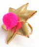 Aabacus Navratri Theme Gotta Patti Flower Embellished Finger Ring - Pink