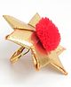 Aabacus Navratri Theme Gotta Patti Flower Embellished Finger Ring - Red