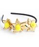 Aabacus Navratri Theme Gotta Patti Flowers Embellished Hair Band - Neon Yellow
