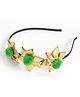 Aabacus Navratri Theme Gotta Patti Flowers Embellished Hair Band - Parrot Green